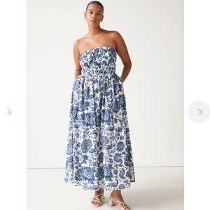 & Other Stories Printed Bandeau Midi Dress 6